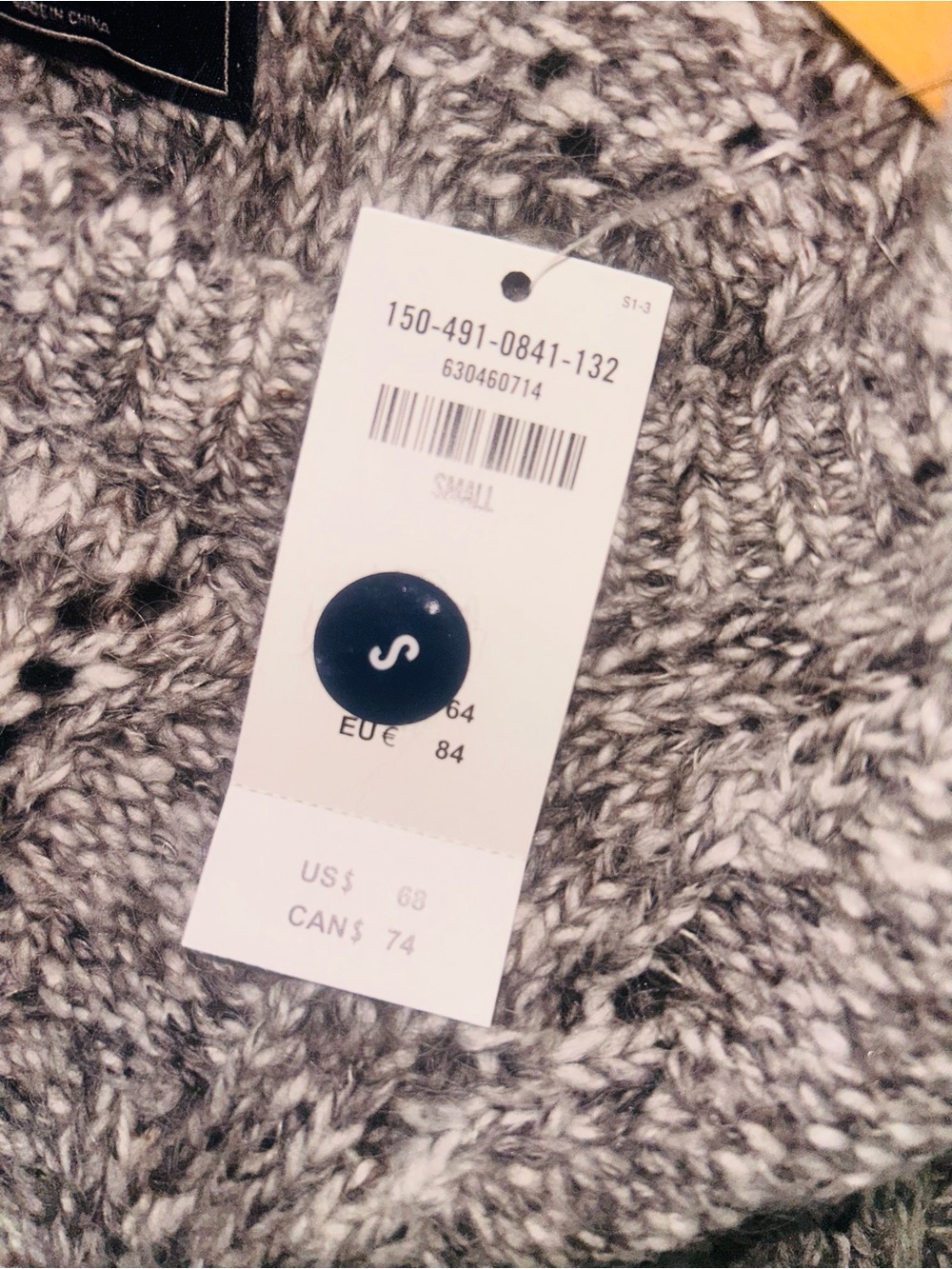 NWT Abercrombie & Fitch Marled Gray Cable Crewneck Sweater Crewneck - Picture 5 of 5